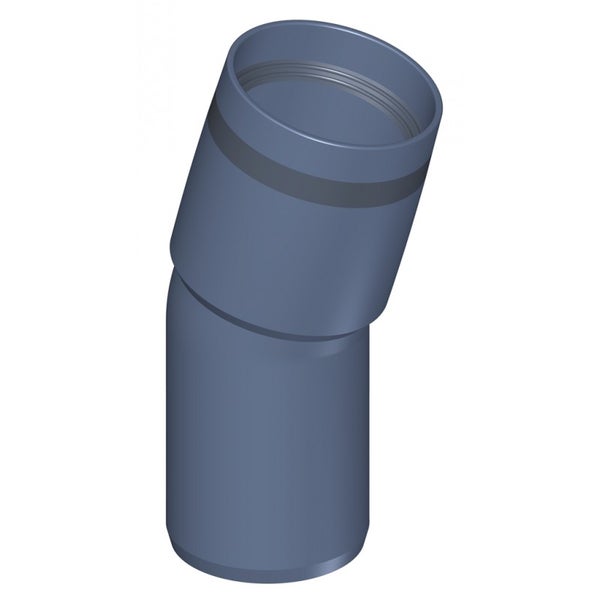 Hochtemperatur-Bogen aus Kunststoff für Abwasserrohre mit einem Winkel von 15 Grad.