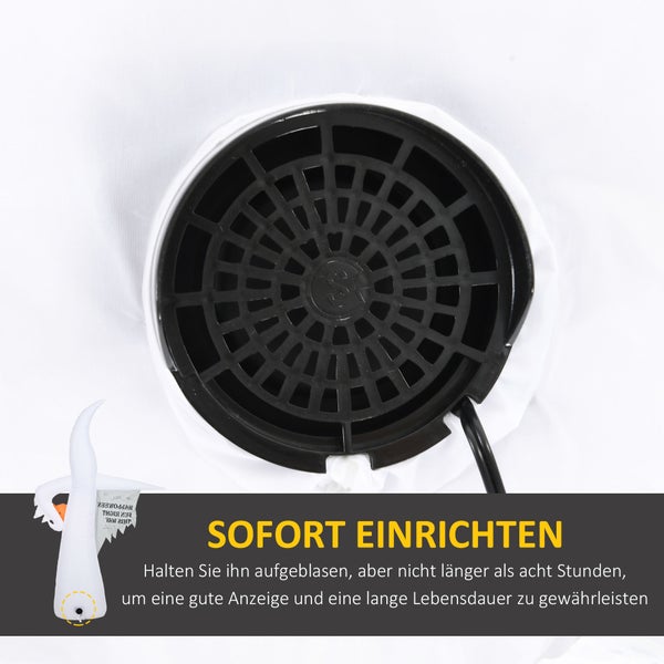Outsunny 8ft Halloween Dekoration aufblasbar Ghosts Halloween Geist aufblasbar Dekor für den Innen und Außenbereich mit LED-Lichtern 140 x 46 x 240 cm Weiß