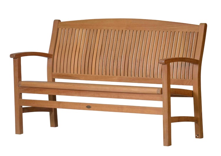 Teak Gartenbank 150 cm ergonomisch geformt premium wetterfest