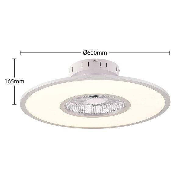 Deckenventilator mit Licht, rund, Durchmesser 600 Millimeter, Höhe 165 Millimeter