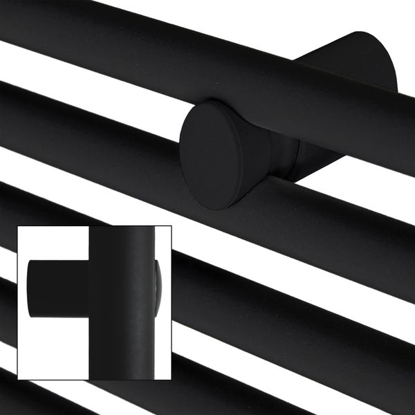 LuxeBath Badheizkörper Sahara 300x800 mm Schwarz matt gerade mit Mittelanschluss, Design Heizkörper Handtuchwärmer Handtuchtrockner Handtuchheizkörper Handtuchheizung Handtuchheizer Badezimmer Heizung