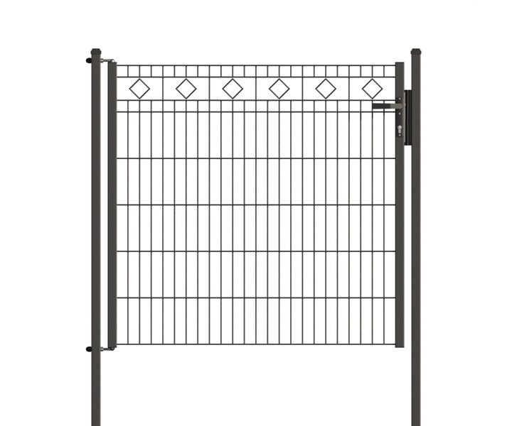 Gartentor aus Metall mit Rautenmuster