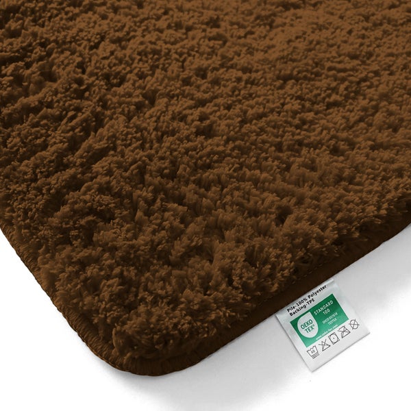 Braune Badematte aus Polyester mit Öko-Tex Standard 100 Siegel