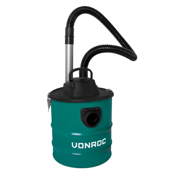 VONROC Aschesauger 1600W - Tank mit 20L, 3M Netzkabel, 1,2M Schlauch und Düse aus Aluminium - für Kamin, Feuerstelle, Grill und Werkstatt