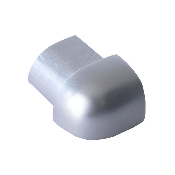 Endkappe aus Aluminium für Profile, abgerundete Außenecke.