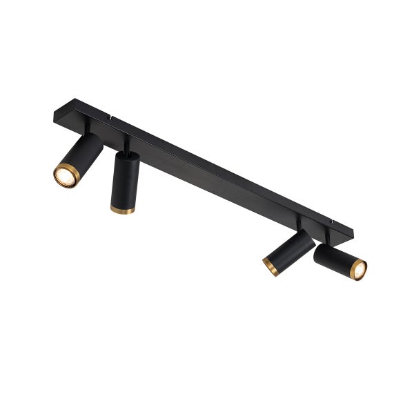 Schwarze Deckenleuchte mit vier Strahlern