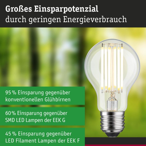 LED-Filament-Leuchtmittel mit Einsparpotenzial: 95 Prozent gegenüber Glühbirnen und 60 Prozent gegenüber anderen LED-Lampen.