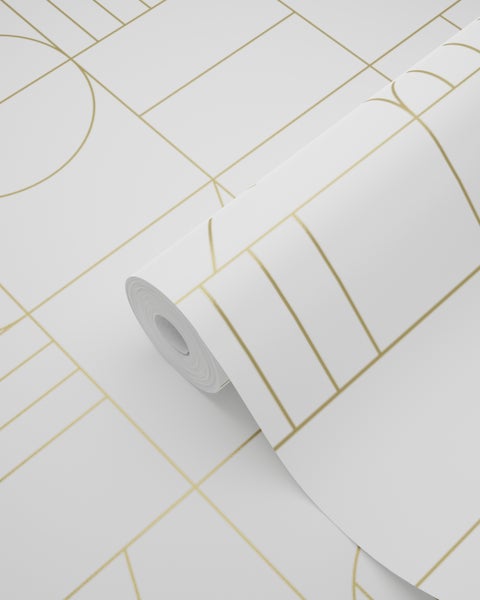 Rolle weiße Tapete mit geometrischem Muster für die Wandgestaltung