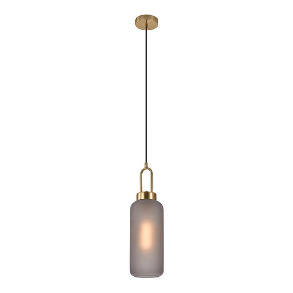 Luton Lampe Pendelleuchte Ø13cm rauchfarbenen Glas. 13 X 13 X 46 cm