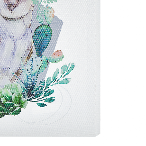 Leinwandbild mit Tiermotiv und Kakteenillustration