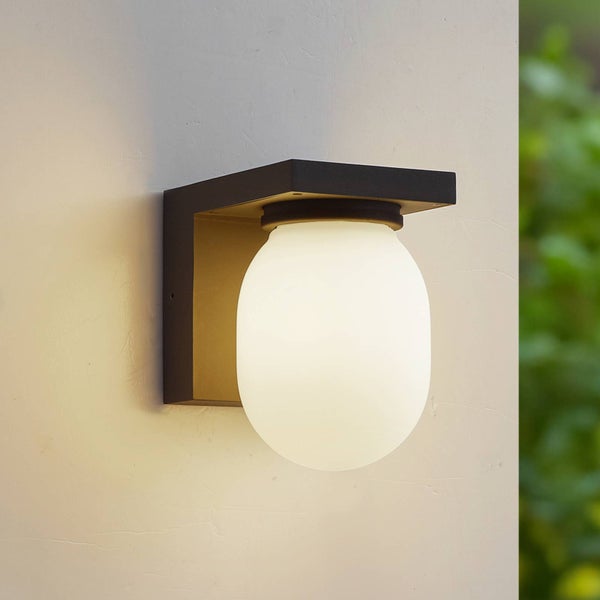 Lucande Wandleuchte außen Ovaali (Modern) in Schwarz aus Aluminium (1 flammig, E27) - Außenwandleuchten Wandlampe Led Außenlampe Outdoor für Außenwand/Hauswand Haus Terrasse & Balkon