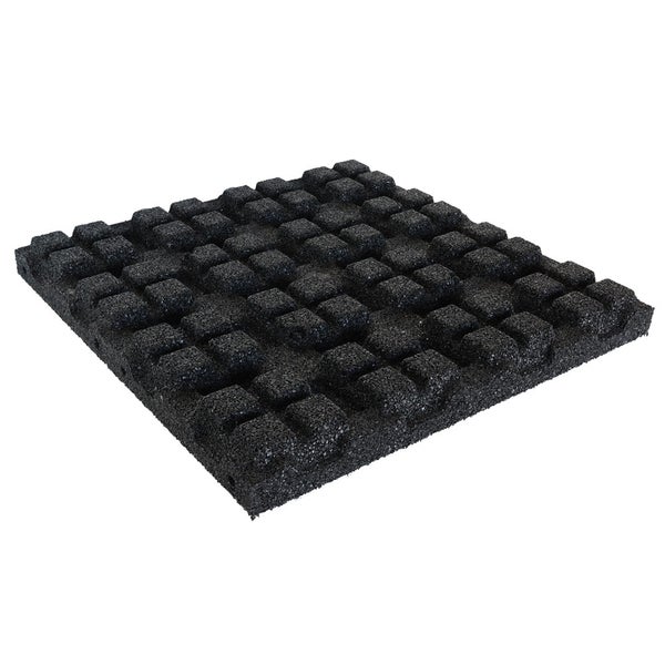 Gummifliese 75 mm - 50 x 50 cm - Schwarz