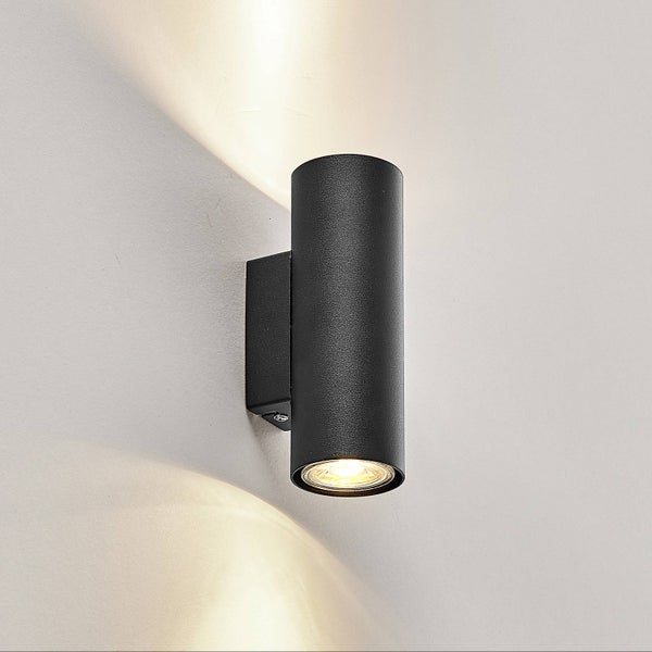 Lindby Wandleuchte, Wandlampe Innen Joffrey (Modern) in Schwarz aus Aluminium (2 flammig GU10) - Wandstrahler Wandbeleuchtung Schlafzimmer / Wohnzimmer Wohnzimmerleuchte
