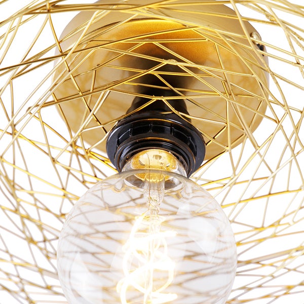 Deckenleuchte mit Drahtgeflecht und Leuchtmittel