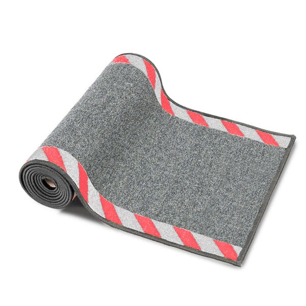 FLOORDIREKT Kabelmatte mit Warnumrandung - Rollenware - Sicherheitsmatte für Büro und Lager - Rot-Weiß - 60 x 600 cm