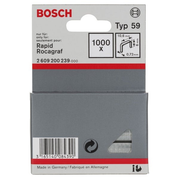Bosch Typ 59 Klammern, 1000 Stück, passend für Rapid Rocagraf