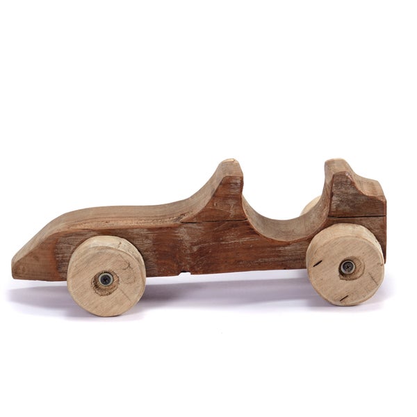 Skulptur Speedy Auto-Figur 30cm, Mahagoni Massivholz naturfarben