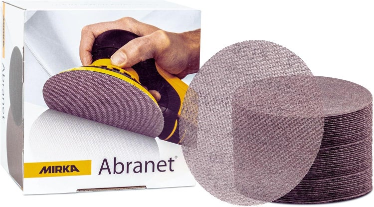 Mirka Abranet Netz-Schleifscheiben Ø 150 mm Klett / Korn P1000 / 50 Stk / zum Schleifen von Holz, Spachtel, Lack, Kunststoff / 5424105092