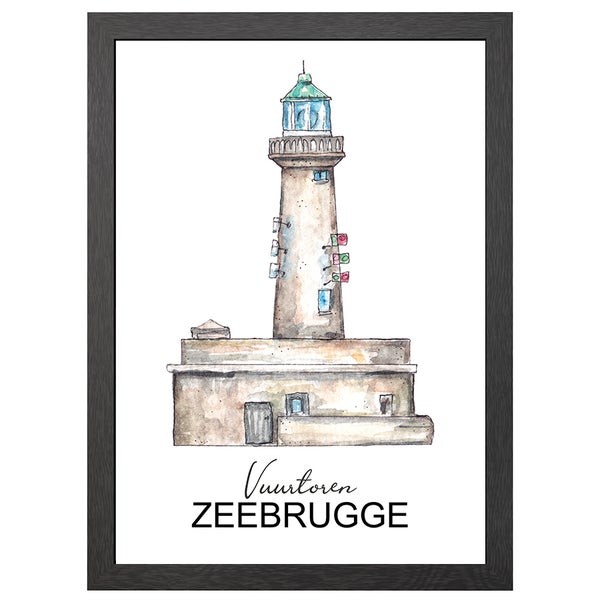 Leuchtturm Zeebrugge Poster Im A2-Rahmen - Joyin