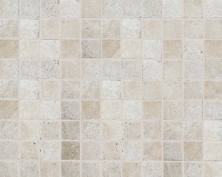 Wohnrausch Natursteinmosaik Travertin CREMA 4,8 x 4,8 cm, getrommelt, beige