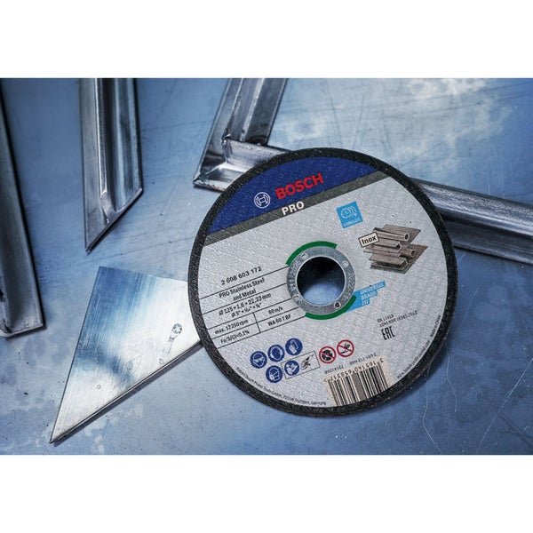 Bosch Trennscheibe für Edelstahl und Metall, 125 Millimeter Durchmesser