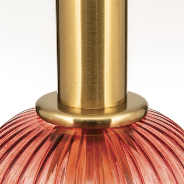 Hängeleuchte Carneva Bronze mit rotem Glas