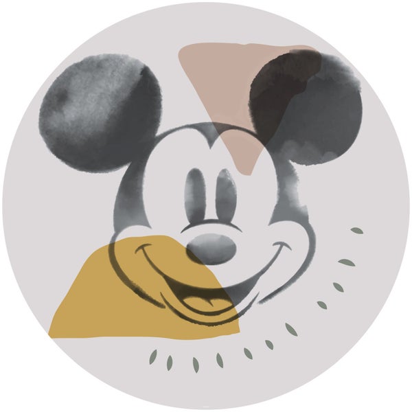 Disney selbstklebende runde Tapete Micky Maus Grau - Ø 128 cm - 610408