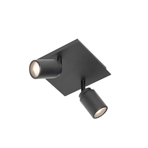 Schwarze Deckenleuchte mit zwei Strahlern