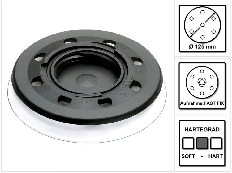 Festool Schleifteller ST-STF D 125/8 FX-W-HT 125 mm FastFix weicher Härtegrad ( 492125 )
