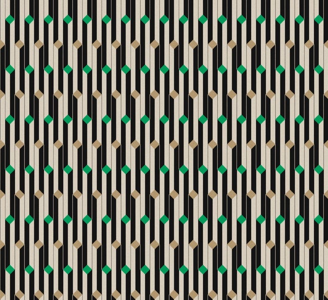 Masureel Tapete geometrisches Motiv Schwarz - 70 cm x 10.05 m - 630533