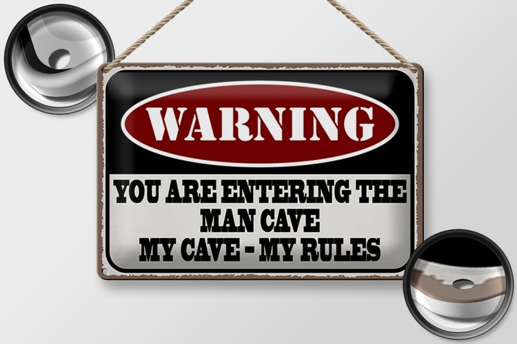 Blechschild Spruch 30x20cm Warning you entering man cave