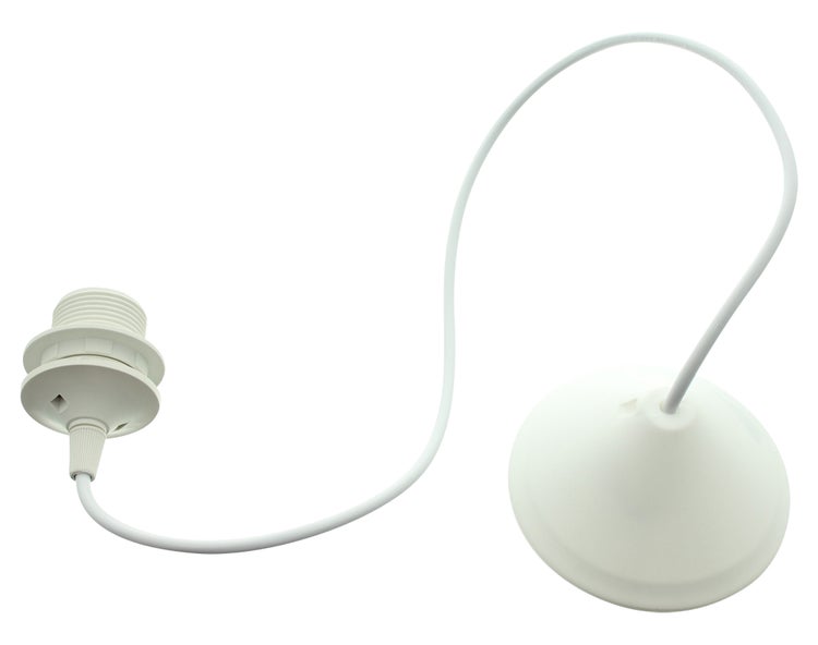 FRANK FLECHTWAREN | Lampen-Aufhängung White, KUNSTSTOFF , Ø11cm x 80 cm