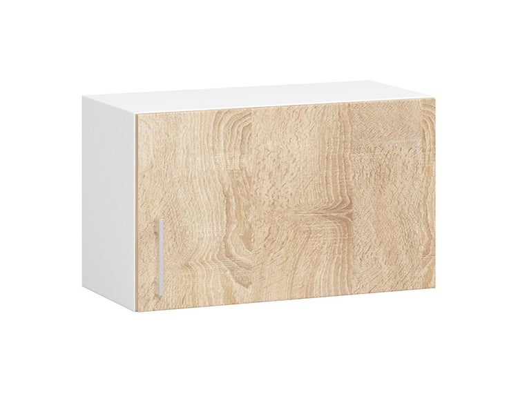 Hängeschrank mit Holzdekorfront und Griff