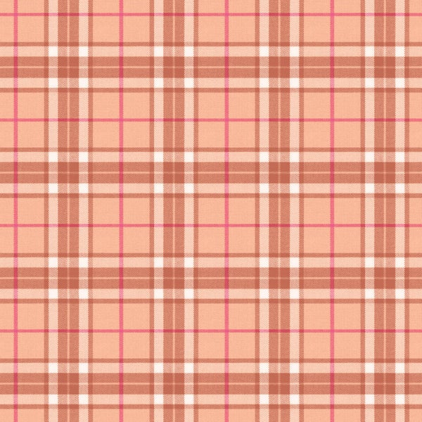 Kariertes Muster in Pfirsich- und Terrakottatönen, klassisches Karo-Design.