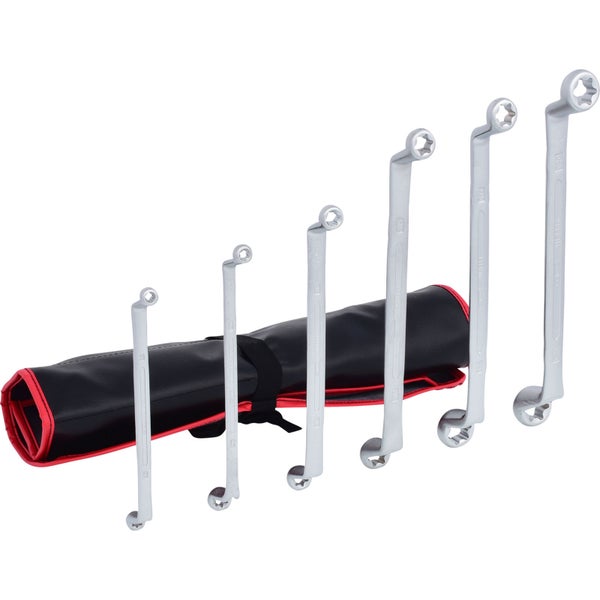KS TOOLS Doppel-Ringschlüssel-Satz Torx-E gekröpft 6tlg. - 911.0360