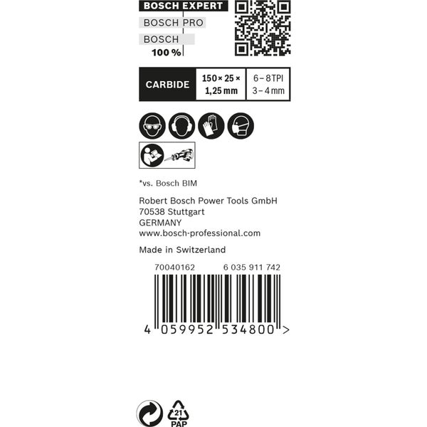 Informationen zum Bosch Expert Sägeblatt