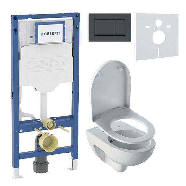 Vorwandelement mit Betätigungsplatte, WC und Montageplatte