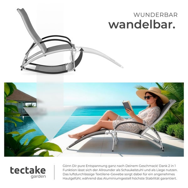 Gartenschaukelstuhl aus Aluminium mit Textilgewebe von tectake