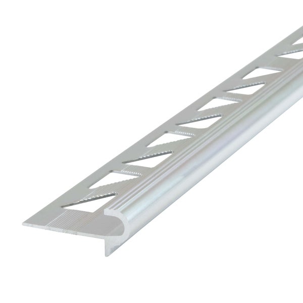 Viertelkreisprofil aus Aluminium für Fliesenabschlüsse.