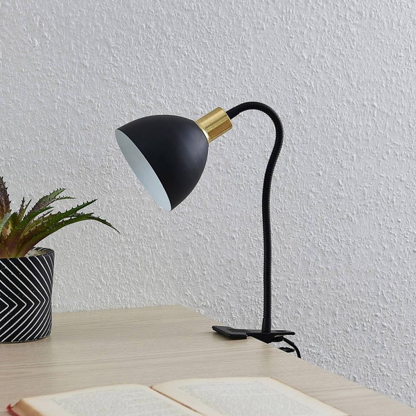 Lindby Klemmleuchte Genora (Modern) in Schwarz aus Metall (1 flammig, E14) - Tischlampe Tischleuchte Leselampe Nachttischlampe Wohnzimmerleuchte