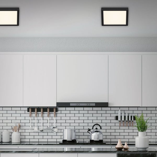 LED Deckenleuchte Deckenlampe 21 W 4.000 Kelvin Schwarz-Weiß Metall Briloner