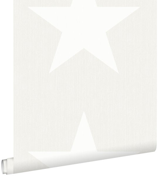 ESTAhome Tapete Sterne auf Jeansstoff Beige - 53 cm x 10.05 m - 138977
