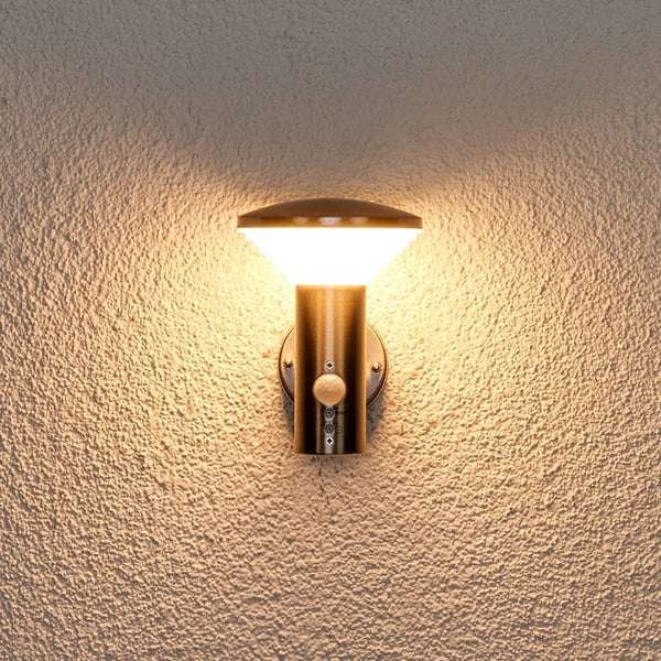 Lindby Edelstahl LED Wandlampe aussen mit Bewegungsmelder, Wandleuchte außen Außenleuchte IP44 Außenlampe Außenwandleuchte Garten Gartenlampe