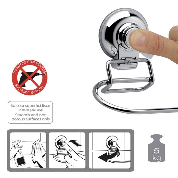 Papierrollenhalter aus Metall mit Saugnapfsystem | Menta