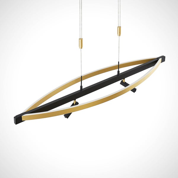 Lucande LED Pendelleuchte Matwei dimmbar (Design, Modern) in Schwarz aus Aluminium (3 flammig ) - Design-Hängeleuchte Esstischlampe Hängelampe Hängeleuchte Licht nach oben & unten