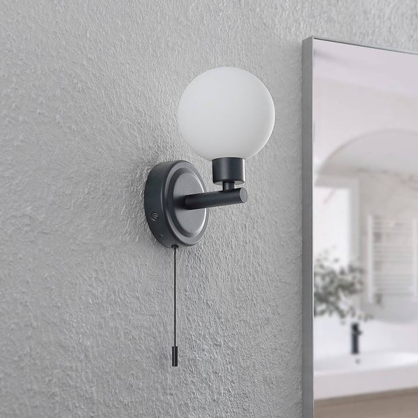 Lindby Wandleuchte, Wandlampe Bad Zaniba (spritzwassergeschützt (Modern) in Schwarz aus Metall (1 flammig G9) - Wandleuchten Spiegelleuchte Badezimmer Wandbeleuchtung Wohnzimmerleuchte
