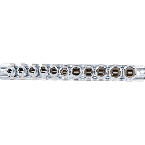 BGS Steckschlüssel-Einsatz-Satz Sechskant Antrieb Innenvierkant 6,3 mm (1/4) Zollgrößen 11tlg. - 2433