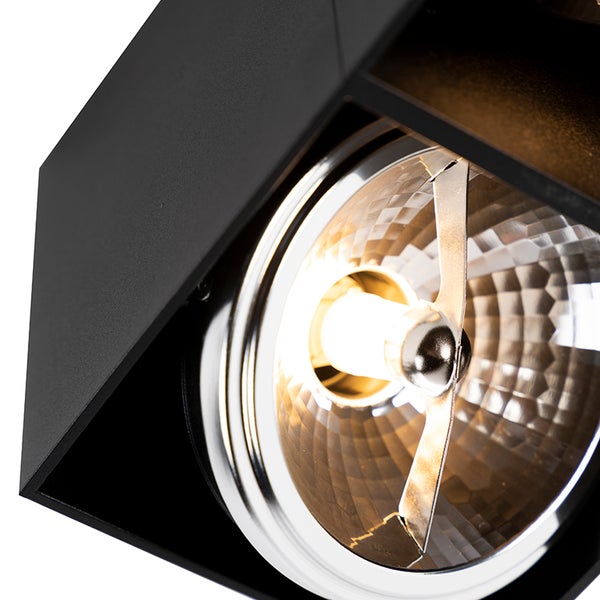 Schwarzer Deckenspot mit Leuchtmittel