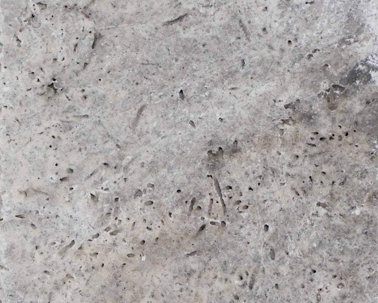 Wohnrausch Travertin Fliesen SILVER GREY 61 x 40,6 x 1,2 cm, getrommelt, grau