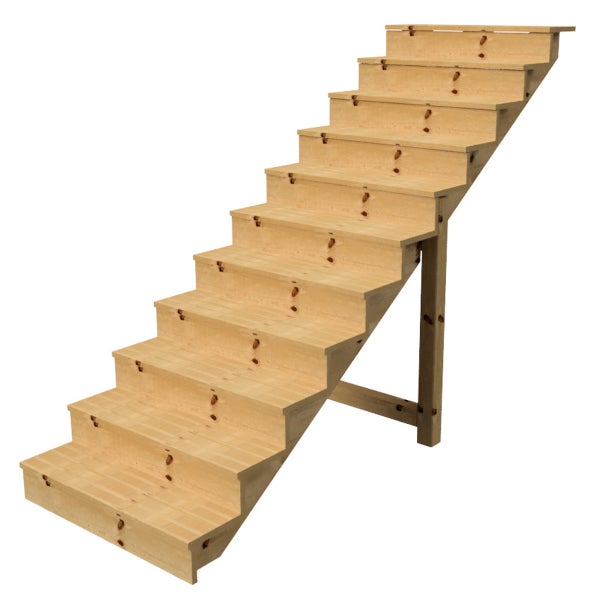 Holztreppe mit elf Stufen